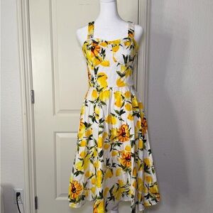 Floral Lemon 1950’s Vintage Dress